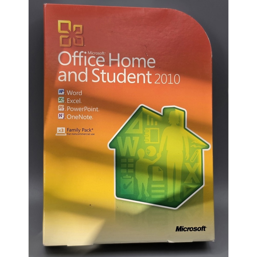 Microsoft Office Home & Student 2010 Family Pack 3 PC DVD Word Excel PowerPoint